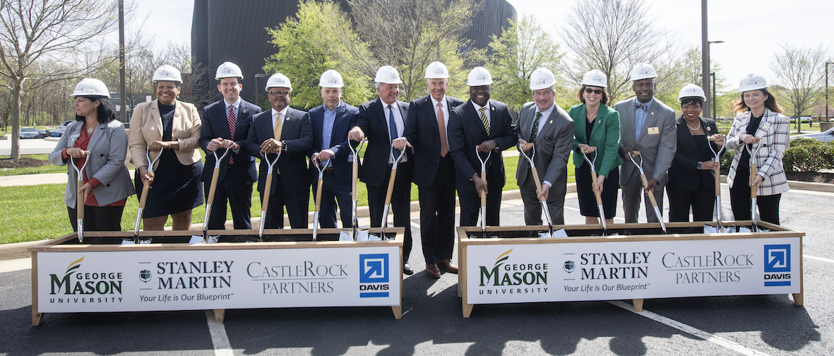 people with shovels outside