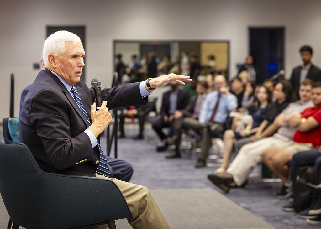VP Mike Pence makes Schar School debut as professor of practice