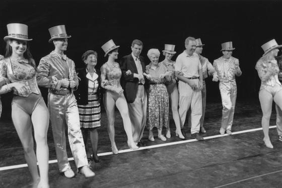 Dancers on stage at the opening night of the Center for the Arts 1990